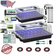 Premium Seed Starter Kit with Adjustable Lighting & 80 Cell Germination Trays