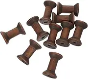10Pcs Antique Wood Spools Vintage Style Ribbon Bobbins for DIY Crafts Sewing and Embroidery Projects Durable Natural Wood Thread Holders for Wire Weaving and Creative Arts