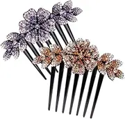 Beavorty 2pcs Hair Side Combs For Women: Elegant Rhinestone Hair Combs - Non-slip Hairpins For Weddings Parties And Daily Styling