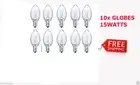 15 Watt Salt Lamp Light Bulbs Short Tubular -10 Pieces