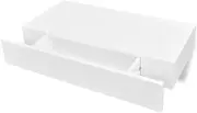 vidaXL Floating Wall Display Shelf - White MDF Material with Matte Finish - Perfect for Living Room or Bedroom Decor - Invisible Mounting System