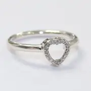 New Authentic Pandora Puzzle Heart Frame Ring 196549CZ With Suede Pouch