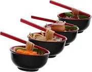 QUMIIRITY Detailed Craftsmanship Mini Food Model 4pcs Fake Noodle Bowls Decorative Props for Home Commercial Use