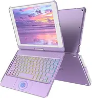 Touchpad Keyboard Case for iPad 9th Generation10.2, for iPad 9th/8th/7th Gen Case with Keyboard, Multi-Touch&Backlit Keys,360° Rotatable&Pencil Holder, for iPad 9th/8th Gen Keyboard (Light Purple)