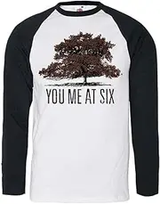 [You Me At Six] Men's Tree Baseball Jersey Black, Black, XL