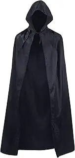 KEOYA Hooded Cloak Unisex Adult Hooded Cape Full Length Halloween Christmas Costume Party Cloak Size 31.5" to 59.1"