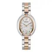 Bulova Watch Rubaiyat Quartz Bicolor Mother of Pearl and Cabochon 98L322