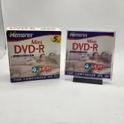 Mmorex Mini DVD R 5 Pack + 1 NEW IN BOX Factory Sealed 6 Mini DVD R