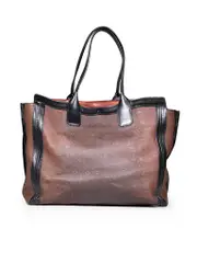Brown Leather Lizard Print Bag