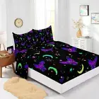 Moon Star Constellation Bed Decor Fitted Sheet Set Single/Double/Queen/King Size