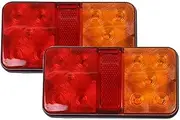 Car Rear Light Assemblies 2Pcs 12V/24V/80V Trailer Truck Tail Lamp Waterproof Truck Side Light 10LED Tail Signal Light Rear Indicator Lamp Trailer Lights(12V)