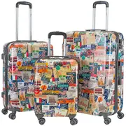 8 Wheel Printed Carry On Cabin Suitcases Hold Luggage Ryanair Ba Tui Approved London Medium 25