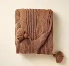 Chunky Cable Fall Knit Throw Blanket Orange Rust - Hearth & Hand with Magnolia