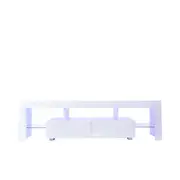 Design Square Lowline Modern Entertainment Unit TV Stand Storage Unit 160cm - White