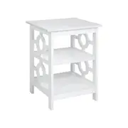 Maestro Furniture Elka Wooden End Lamp Side Table 2-Open Shelves White