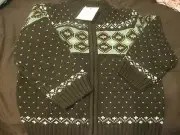 Brand New Dark Brown, Tan, Light Blue Janie & Jack Argyle Lined Sweater Size 2T