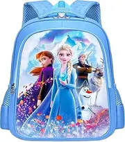 [LUKIUP] Youyike Girls' Nursery Backpack, Lots of Storage Space, Suitable Children's Backpack, Anime Children's Backpack, Primary School Bag, Frozen Backpack Nursery for Children 5 to 10 Years, blue school bag