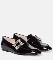 [Roger Vivier] Roger Vivier Mini Broche patent leather loafers AU 3 black