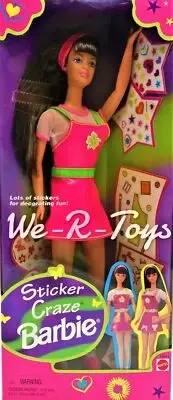 Sticker Craze Barbie Doll Brunette Edition #19914 1997 Mattel