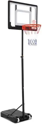 Basketball Hoop Stand System Height Adjustable Ring Net Backboard, Indoor Outdoo