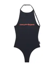 Courrèges Sunset Tech Jersey Open Back Bodysuit XS Black