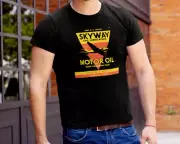 *ON SALE* Cool Vintage SKYWAY American Oil Can Graphic Silk Screened T-Shirt