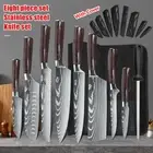 8 PCS / Set Knife Kitchen Butcher Chef Knives Stainless Steel Fruit Bone Cleaver