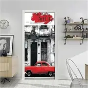 Door Stickers Gamer Self-Adhesive Removable Door Stickers Color Game Controller Wallpaper Decal Home Teens Bedroom Decor Mural Poster (Color : R, Size : 40x120cm)