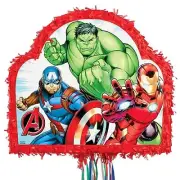 Party City Avengers Pull String Pinata, 21.75"L x 17"W x 3"H