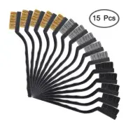 15PCS Wire Brush Mini Micro Stainless Steel Brass Rust Remover Clean Polishing
