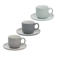 在飛比找momo購物網優惠-【YU Living 信歐傢居】莫蘭迪色系陶瓷咖啡杯盤 20