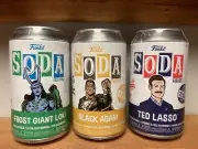 Lot Of 3 SEALED Funko Soda Figures. Loki, Black Adam, Lasso