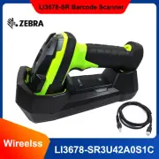 Zebra LI3678-SR3U4210S1C Wireless 1D Bluetooth Barcode Scanner w Cradle & Cable