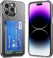 [Emanya] iPhone 14 Pro Max Case - Wallet Case with Anti-Yellow, Shockproof Anti-Scratch Design, 360°Full Protection Cell Phone Cover-Crystal Clear