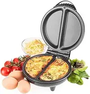 Omelette Maker, 850W Non-Stick Household Pizza Maker, Omelette Maker, Stainless Steel Sandwich Maker, Double Egg Cooker Easy to Clean with Fast Preheat