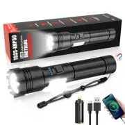 LED Magnetic Flashlight High Lumens Rechargeable, Super Bright Small Tactical...