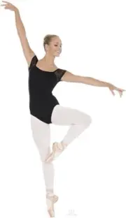 Eurotard Sparkle Cap Black Leotard Adult L 45881 Trestle Back (Valued at $42)