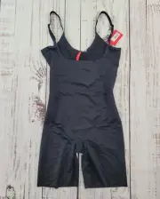 NWT Spanx Thinstincts 2.0 Black Open Bust Mid Thigh Shapewear Bodysuit Size M