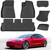 Floor Mats for Tesla Model 3 Floor mat 2021 2022 2023 Custom Fit TPE Cargo Liner Rear Cargo Tray Model 3 Anti-Slip Trunk Mats Interior Accessories