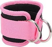 Ankle Weights, Adjustable Fitness Ankle Straps Double D‑Ring Fitness Ankle Straps for Strength Training Jogging (Pink)