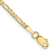 8 Inch 10K 2.2mm Flat Figaro Chain