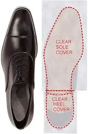 [Satisfounder] Clear Sole Protector Self-Stick Pads Shoe Bottoms Slip Resistant Texture Removable Sole Sticker for Christian Louboutin Heels,Jimmy Choo,High Heels,Men's Shoes (Men), Pack of 4, Men
