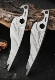 New EDC Titanium Pry Bar Crowbar Wrench Bottle Opener Keychain Pocket MultiTools