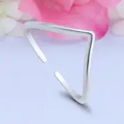 6mm V Shape Band 925 Sterling Silver Toe Ring Thin Adjustable Toe Ring