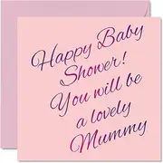 New Baby Card Girl or Boy You will be a Lovely Mummy for Baby Shower, Well Done Congrats New Baby Cards, Welcome To The World Home Gifts, 145mm x 145mm Baby Greeting Cards for Parents