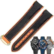 [KAVJU] 20mm 22mm Watch Bracelet For Omega 300 SEAMASTER 600 PLANET OCEAN Folding Buckle Silicone Nylon Strap Watch Accessories Watch Band