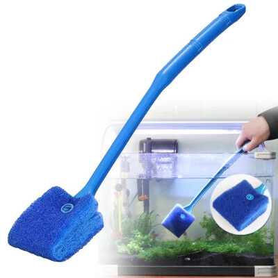 Fish Tank Long Handle Glass Algae Cleaning Sponge Brush Aquarium Scraper Tool