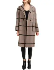 [Belle & Bloom] Publisher Double-Breasted Wool Blend Coat Brown