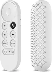 Voice Remote Silicone Case Protective Cover Shell for Google Chromecast TV 2020 (White)