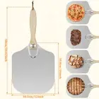 Aluminum Pizza Peel Rectangular Pizza Spatula with Folding Wooden Handle QANOL
